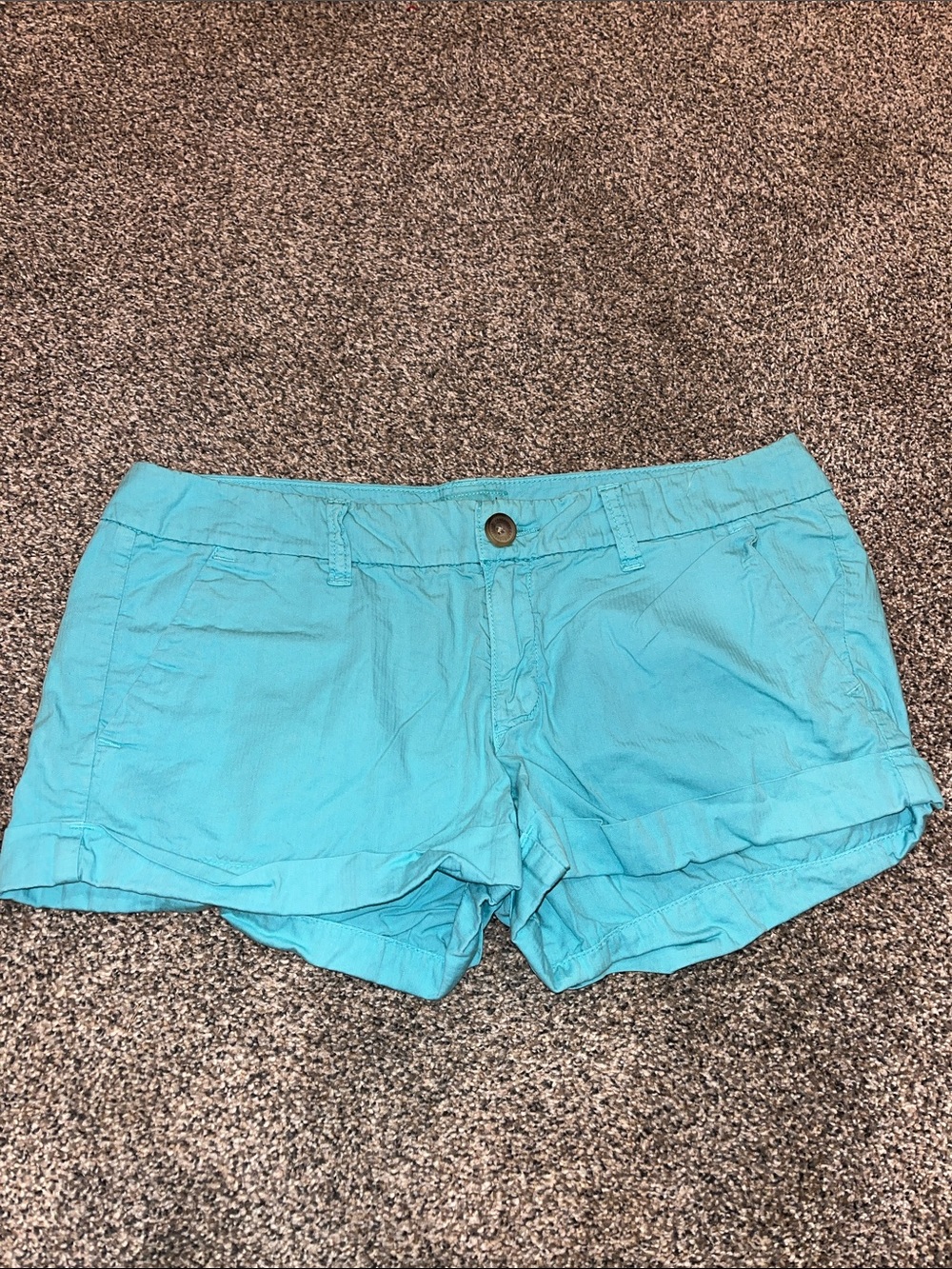 American Eagle Outfitters Turquoise Cotton Bermuda Shorts